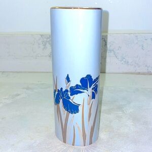 Vintage Iris Decorated Flower Vase Made by Royal Iris in Otagiri Japan Like New
